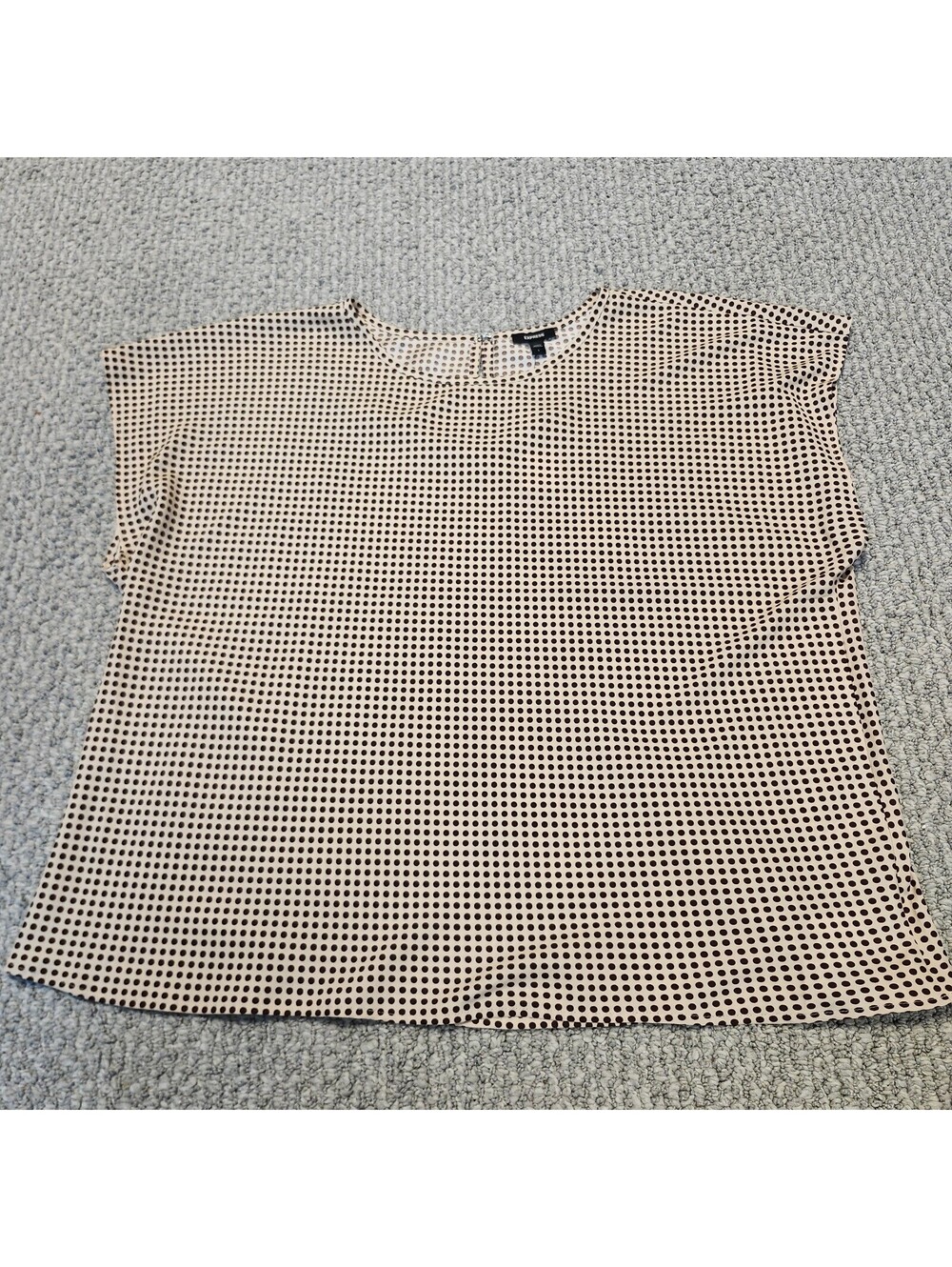 Express Women's Polka Dot Blouse Brown and Beige Size Large NWT